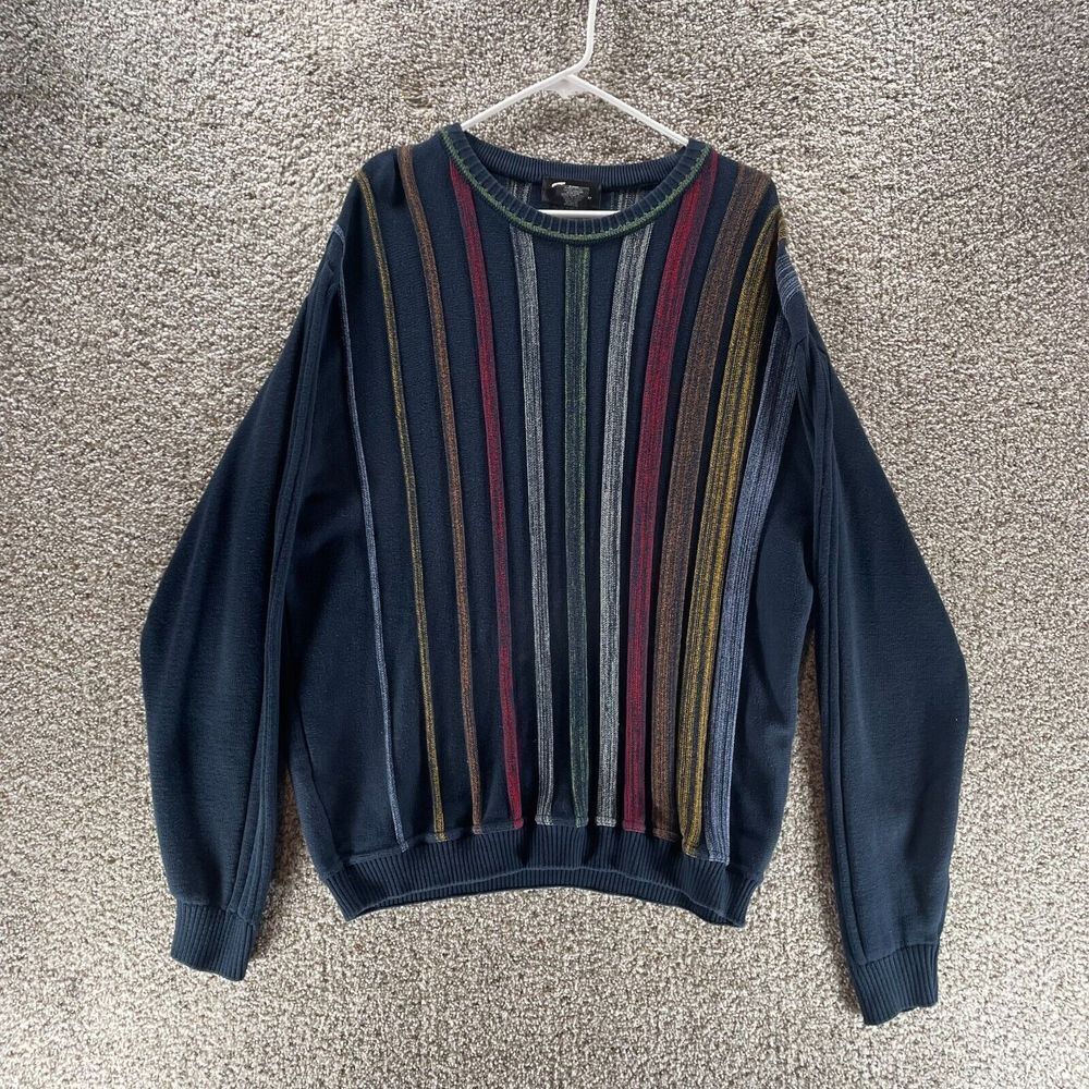 Vintage Tosani Sweater Mens Extra Large Pullover Long Sleeve Coogi Style Tundra